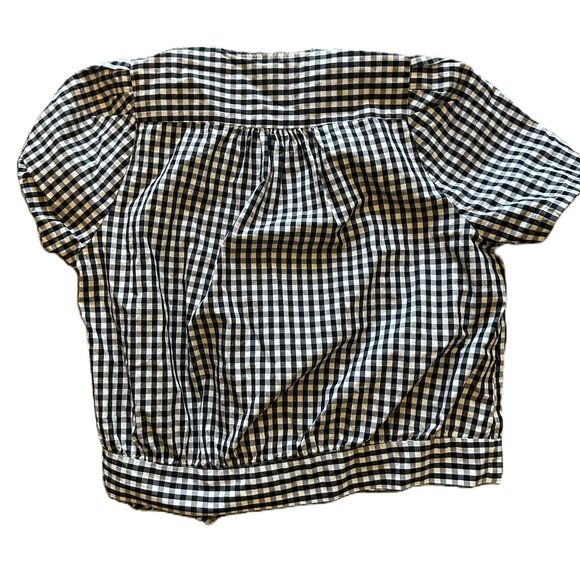 Madewell Black and White Gingham Wrap Blouse - Picture 4 of 7